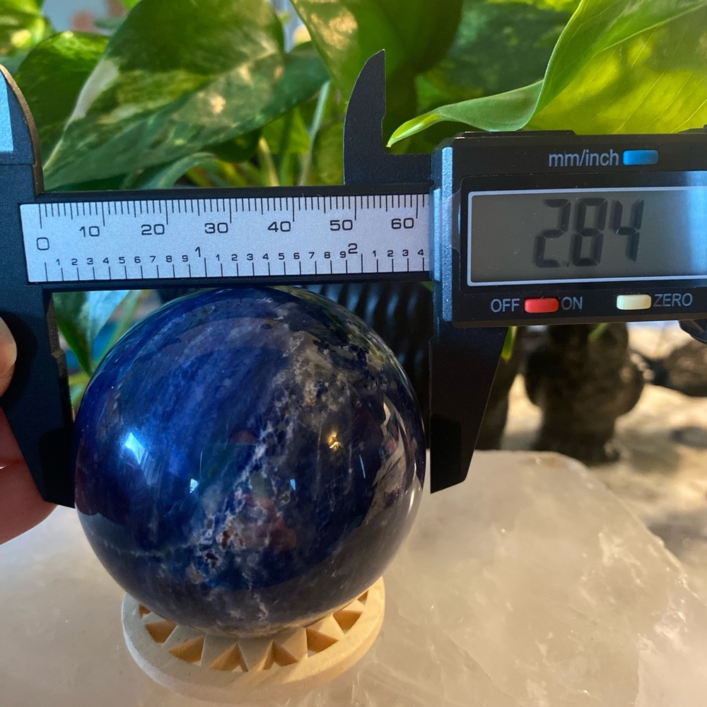 Polished Blue Sodalite Sphere - Picture 4 of 4